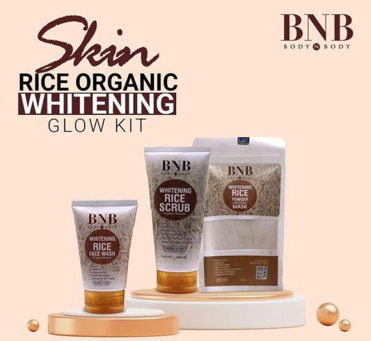 Bnb-rice Whitening And Glowing Facial Kit Face Wash, Scrub & Mask