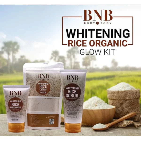 Bnb-rice Whitening And Glowing Facial Kit Face Wash, Scrub & Mask